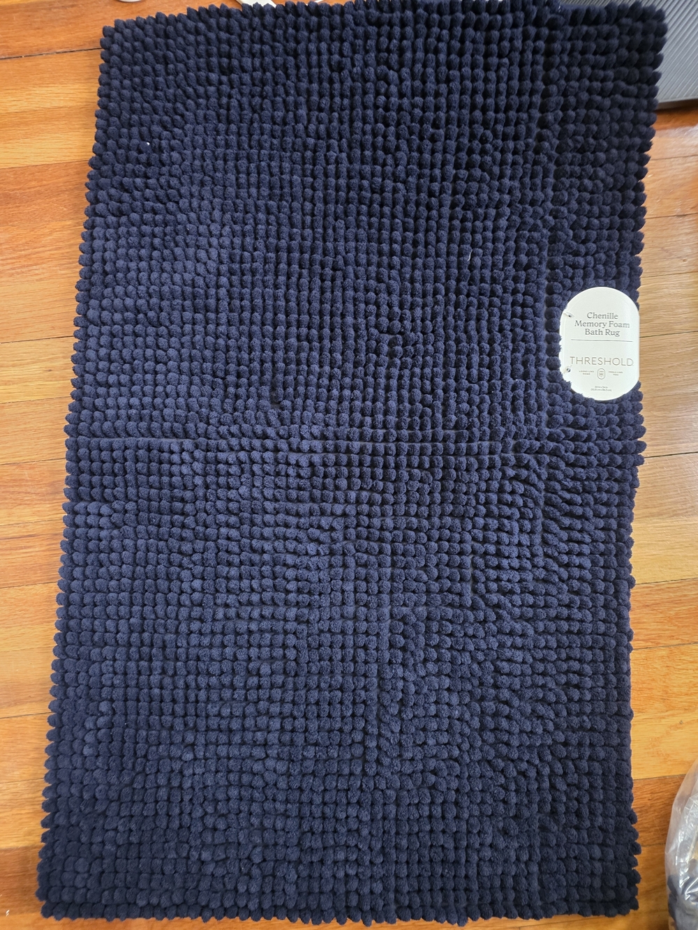 Threshold Chenille Memory Foam Bath Mat - Dark Blue